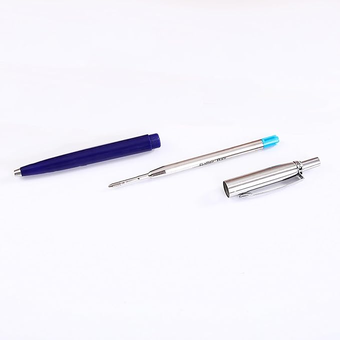 PapaBear Ballpen Medium Point Black Ink Refill Pack of 5-Replaceable Ballpoint Pen Refills 0.7 mm Tip - Metal Pen Refill (Black)