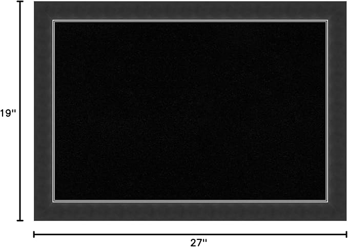 Amanti Art Black Cork Board for Wall, 19x27 Vision Board with Black Wood Frame, Medium Corkboard Office Decor for Home Organization, Modern Corkboard Pinboard to Display Items for Home Organization