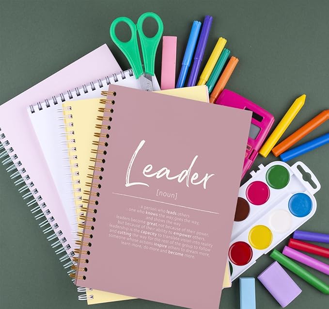 OXW Pink Meeting Notebooks for Work, Leadership Gifts Office Work Notebook Journal for Writing Note Taking, Thank You Appreciation Gifts for Women Men Leader Mentor Boss Manager Principal, 5.5"x8.3"