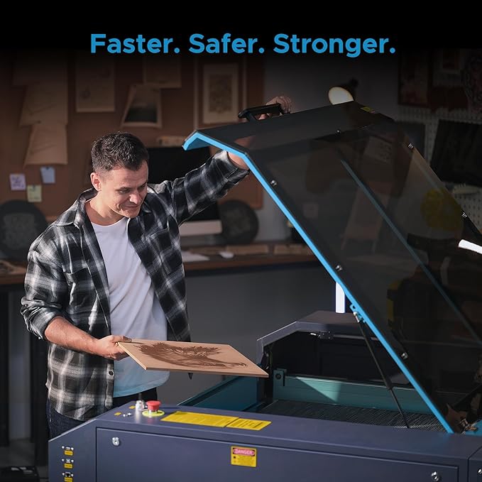 OMTech Pronto 100W CO2 Laser Engraver & Cutter with LightBurn – 40"x24" Workspace, 1,000mm/s Speed, Autofocus, 2-Way Pass, Air Assist, for Wood, Acrylic & More