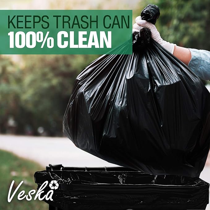 95 Gallon Trash Bags Heavy Duty | Mega-Value Pack 72 Bags | Extra Large Black Can Liners | 90-100 Gallon Trash Bags | 96 Gallon Big Garbage Bags (Black)