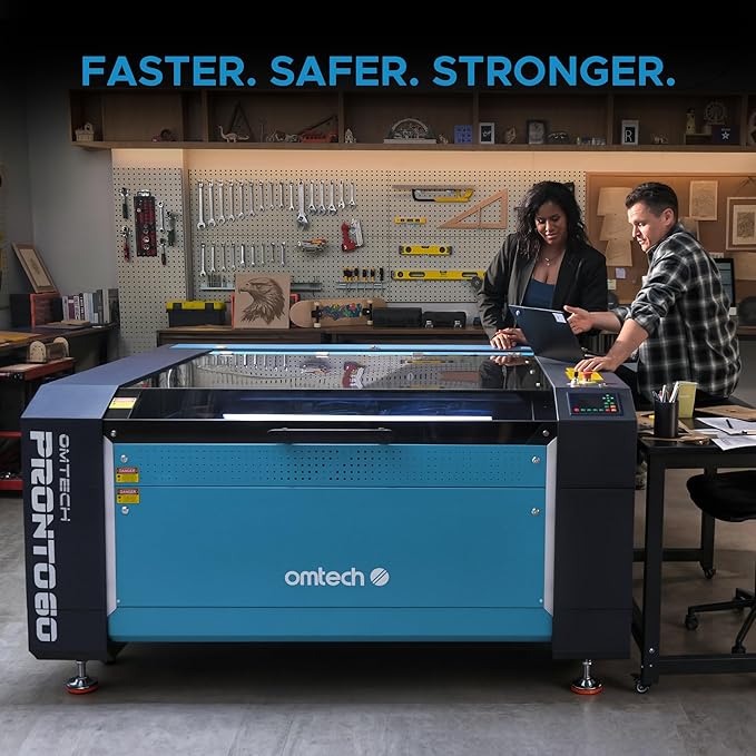 OMTech Pronto 90W CO2 Laser Engraver & Cutter with Water Chiller – 35"x24" Workspace, 1,000mm/s Speed, Autofocus, Air Assist, 2-Way Pass, for Wood, Acrylic & More