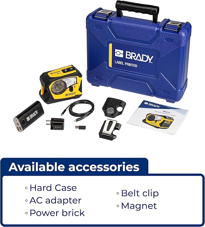 Brady M211 Portable Bluetooth Monochrome Label Printer, Yellow/Black