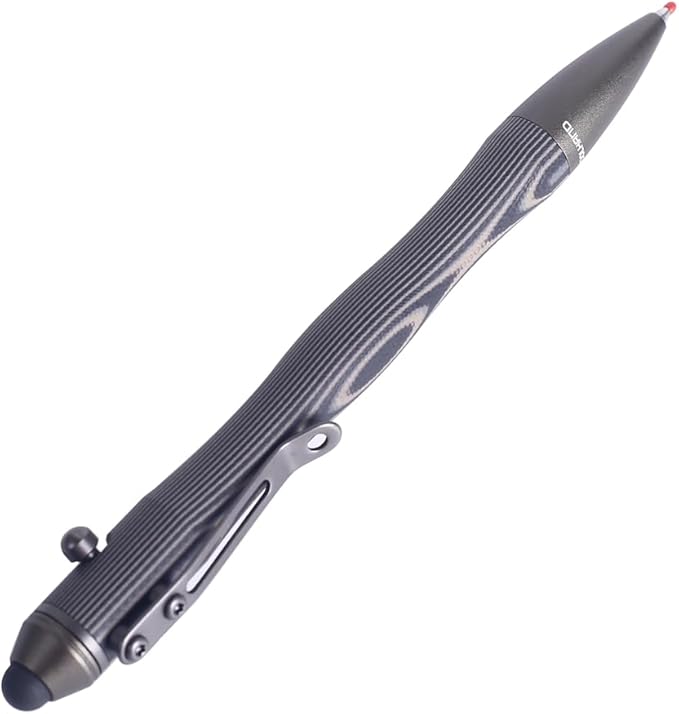 Cool Hand 5.7'' Bolt Action Pens, EDC Ballpoint Ink Refillable, Stylus for Touch Screen, G10 Body w/Pocket Clip, Ergonomic Grip, with a Free Refill, 5375-B