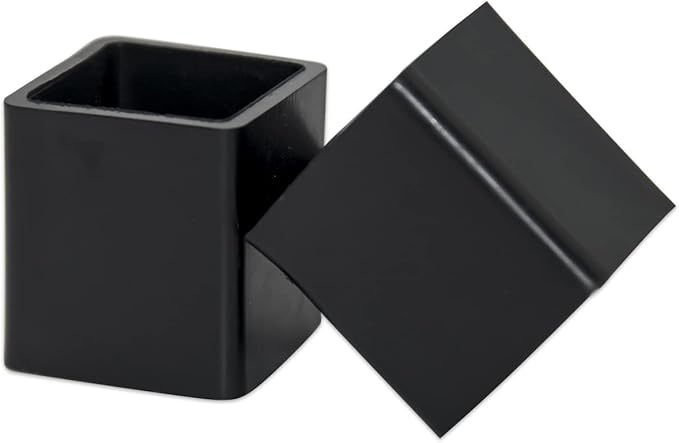 Flyshop Flexible Anti-Scratch PVC Patio Chair Table Leg Caps Tips Floor Protectors Square Furniture Covers, 20pcs, Black, 20 mm x 20mm, 13/16" x 13/16"