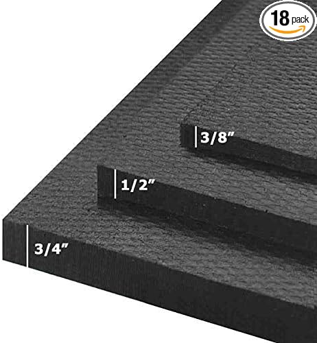 American Floor Tiles - Heavy Duty Stall Tiles - Stable/Horse Tiles - Thick, Durable Rubber Flooring Solid Black 6' x 12' Set 1/2" Thick (18 Tiles Total)