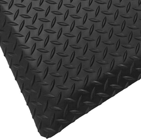 Rhino Mats, American Classic Diamond Anti-Fatigue Mats, Industrial Ergonomic Comfort Standing Mat for Work, Home, Garage, Office, Kitchen or Anywhere (Black 9/16" Thick, 4 FT. x 4 FT.)