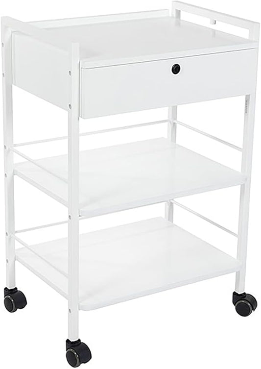 SKINACT Pro Single Drawer Cart Pro Medical Dental Mobile Utility Cabinet & Cart with Steel Frame and One Drawer