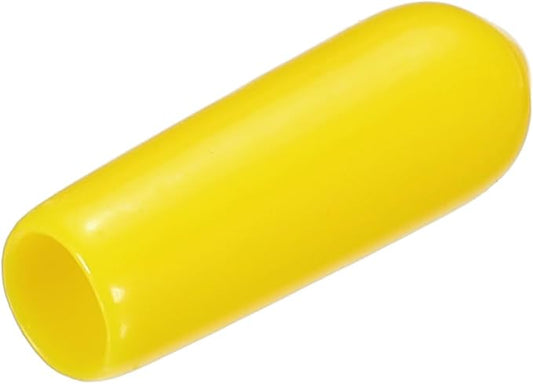 uxcell 20pcs Rubber End Caps 4mm ID Vinyl PVC Round Tube Bolt Cap Cover Screw Thread Protectors Yellow