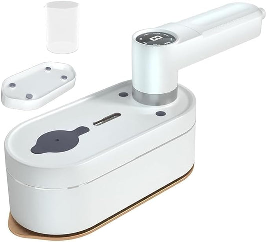 Travel Steamer for Clothes Portable Mini, 8 Steam & Iron Modes Iron Steamer, 2 in 1 Portable Steamer Support Dry&Wet Ironing, 15S Heating, 180° Rotatable Travel Steam Iron