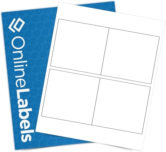 4 x 4 Square Label - Pack of 20,000 Labels, 5,000 Sheets - Inkjet/Laser Printer - Online Labels