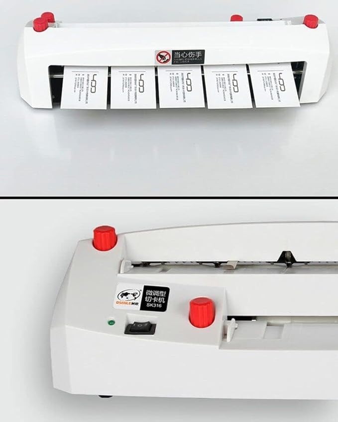 Electric Business Card Cutter Machine 110V - Automatic 3.5"x2" Cardboard Cutter, High-Speed Paper Trimmer with Auto Feed & Waste Removal