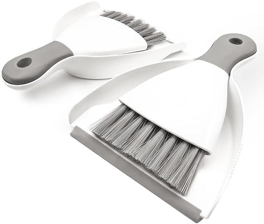 Small Dust Pan and Brush Broom - Dust Pan and Brush Set, Small Dustpan and Brush Set, Hand Broom and Dustpan Set, Dustpan with Brush, Dustpan and Brush Set is Daily Clean Tool for Family. （Gray 2 Set）