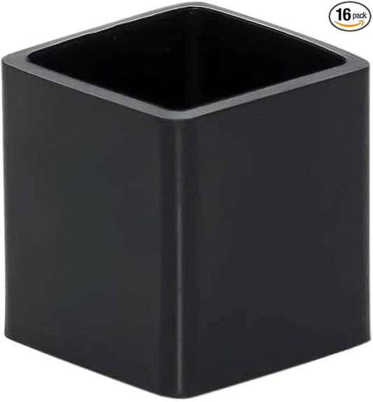 Still Awake 16 Pcs Black Square Anti-Slip Rubber Leg Tips Chair Leg Caps Furniture Floor Protectors Chair Table Bar Stool Leg Covers Furniture Leg Cube Feet 1.38 Inch x 1.38 Inch (35 x 35mm)