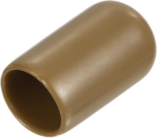 uxcell 20pcs Rubber End Caps 10.5mm ID Vinyl PVC Round Tube Bolt Cap Cover Screw Thread Protectors Light Brown