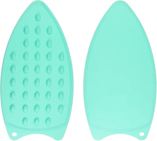 HARFINGTON 2pcs Silicone Iron Rest Pad, Multipurpose Iron Hot Resistant Mat Iron Rest Plate for Ironing Board Hot Heat Resistant Steam Compact Mat, Turquoise