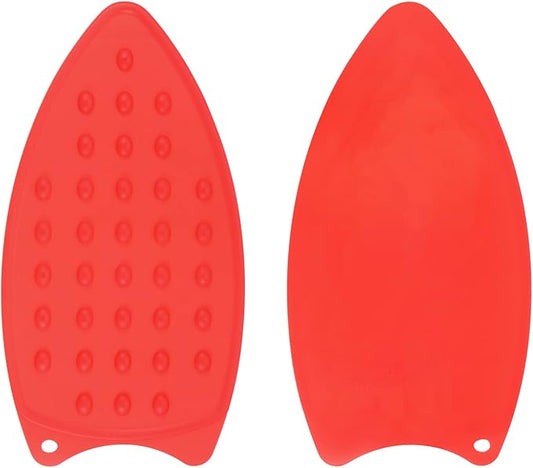 HARFINGTON 2pcs Silicone Iron Rest Pad, Multipurpose Iron Hot Resistant Mat Iron Rest Plate for Ironing Board Hot Heat Resistant Steam Compact Mat, Red