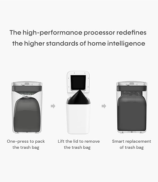 TOWNEW T1S 4.1 Gallon Automatic Self-Sealing and Self-Changing, Motion Sense Activated Trash Can, 2024 Upgrade Smart Garbage Can with Lid for Kitchen Bathroom Office, Black