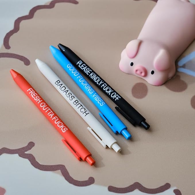 22Pcs Funny Pens Set for Adults, Swear Word Daily Ballpoint Novelty Pens, Set Days of The Week Dirty Cuss Word Pens for Each Day Funny Office Gifts for Coworkers
