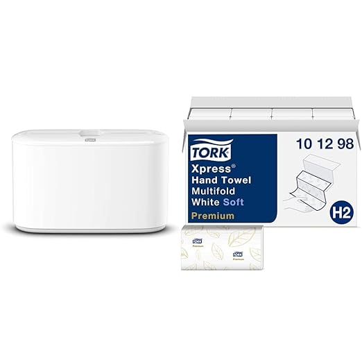 Tork Xpress Paper Towel Dispenser and Tork Extra Soft Multifold Hand Towels (16 Packs)