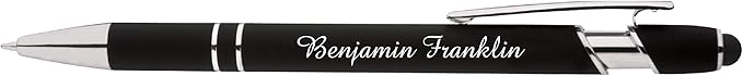Up to 500 Pcs Custom Pens Bulk | Rainbow of Colors | Soft-Touch Metal Black Ink Personalized with Name or Message (Black, 100 pcs)