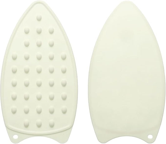 HARFINGTON 2pcs Silicone Iron Rest Pad, Multipurpose Iron Hot Resistant Mat Iron Rest Plate for Ironing Board Hot Heat Resistant Steam Compact Mat, Cream