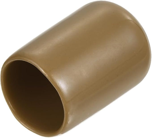 uxcell 20pcs Rubber End Caps 13.5mm ID Vinyl PVC Round Tube Bolt Cap Cover Screw Thread Protectors Light Brown