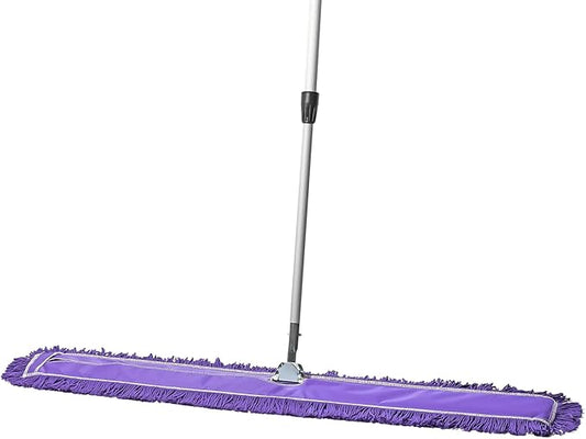 48 Inch Purple Commercial Dust Mop & Floor Sweeper with Extendable Handle – Mop for Hardwood, Tile, and Concrete Floor Cleaning