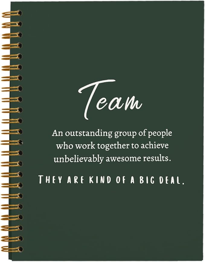 Dark Green Meeting Notebook for Work, Employee Appreciation Gifts, Team Gifts for Employees, Journals for Writing, Thank You Gifts for Women Men Leader Boss Manager Mentor Coworkers, 5.5"x8.3"