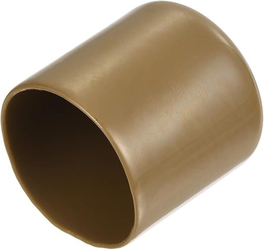 uxcell 20pcs Rubber End Caps 32mm(1 1/4") ID Vinyl PVC Round Tube Bolt Cap Cover Screw Thread Protectors Light Brown