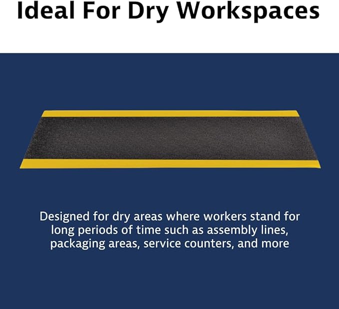 Notrax 411 Sof-Tred™ 2' x 3' x 9/16" Anti Fatigue Mat, Enhanced Slip Resistance with Beveled Edges and Pebbled Surface, Ideal for Industrial and Commercial Workplaces, Black/Yellow, 411S0423BY