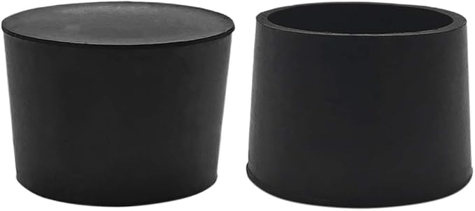 Flyshop 4 Pieces 40mm Rubber Chair Leg Caps Round, Non-Slip Protective Caps for Chair Legs, Floor Protectors, Noise Reduction, Durable Foot Covers, Black Furniture Feet Gliders