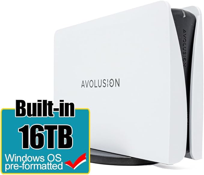 Avolusion PRO-5Y Series 16TB USB 3.0 External Hard Drive for WindowsOS Desktop PC/Laptop (White) (Renewed)