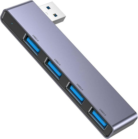 Fidioto USB Hub, 4-Port USB Splitter(1 * 3.0 Hub, 3 * 2.0 Hub) USB Splitter USB Expander for Laptop,Windows PC,Mac,Printer,Flash Drive,Mobile HDD, Notebook PC