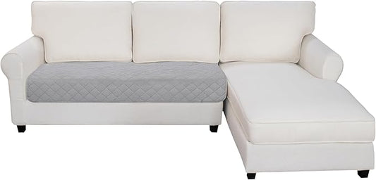 Easy-Going Sectional Couch Covers for Dogs L Shape Sofa Cover Reversible Sofa Slipcover Chaise Lounge Cover Furniture Protector Cover for Pets Dog Cat (30 x 50 inches, Light Gray/Ivory)