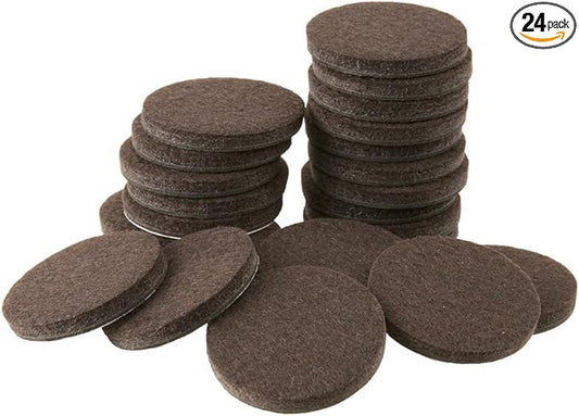 SOFTTOUCH softtouch Heavy Duty Felt Furniture Pads 1-1/2 Inch- Protect Hardwood Floors from Scratches, Brown, 24 Pack