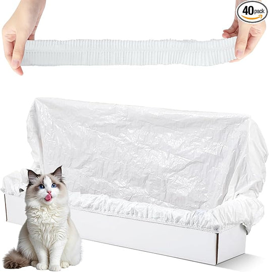 Trash Bags for Popur X5 Litter Box – Thickened, Leakproof Design, 7-Day Odor Control Perfect Fit for Popur X5 Self-Cleaning Cat Litter Boxes -40PCS