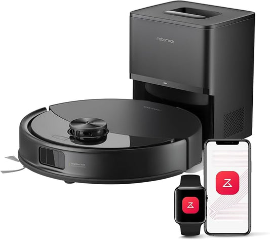 roborock Q10 S5+ Robot Vacuum and Mop, 10,000Pa Suction, Upgraded from Q8 max+, 70 Days Self-Emptying, Obstacle Avoidance, Sonic Mopping, Dual Anti-Tangle Design, Auto Mop Lifting, Ideal for Pet Hair