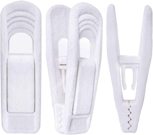 White Velvet Hangers Clips 40 PCS, Pants Hangers Velvet Clips Easily Add to Velvet Hanger, Skirt Suit Pants Clothes Velvet Hangers, Baby Kids Hangers Clips