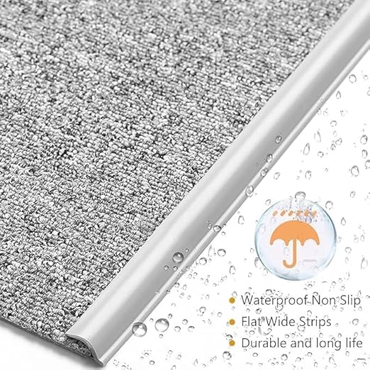 Self Adhesive Carpet Transition Strip with Edge Trim, Designed for Seamless Transitions from Carpet to Tile or Vinyl Floors, Perfect for Doorways.(Black,40ft)