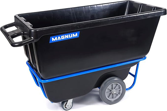 Tilt Truck, 1/2 Cu. Yd. Capacity Dump Cart with Non-Marking 12” Wheels & 5” Casters & Forklift-able Frame for Jobsites, 850 lbs, Trash Cart with Wheels DUC12T-F-NM-04PK (4-Pack)