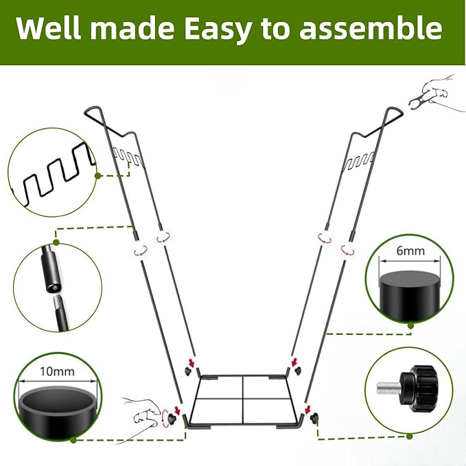 Trash Bag Holder Stand 45 Gallon Outdoor Leaf Bag Stand with 25 Pcs 40 Gallon Trash Bags Metal Garbage Bag Frame Holder for Leaves Camping Yard Garden Weeding Lawn Party