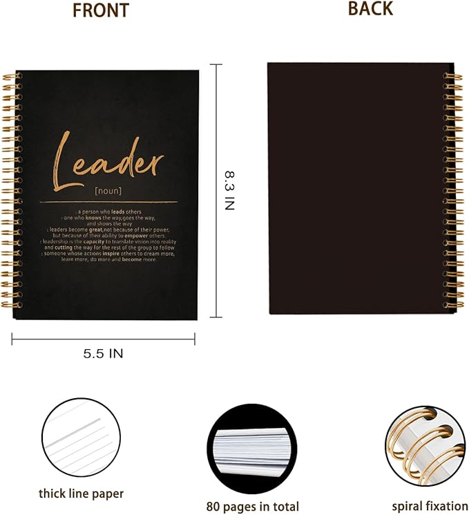 OXW Thank You Gifts for Leader, Meeting Notebook for Work, Appreciation Gift for Mentor Boss Manager, Office Supplies Leadership Gifts, Orange College Ruled Hardcover Spiral Notebook 5.5 x 8.3