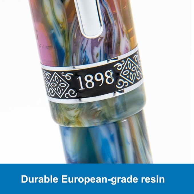 Conklin 1898 Fountain Pen, Misto Green - Extra Fine Nib | Luxury Writing Instrument with Unique Resin Blend | JoWo Stainless Steel Nib Made in Germany | Ideal for Pen Enthusiasts