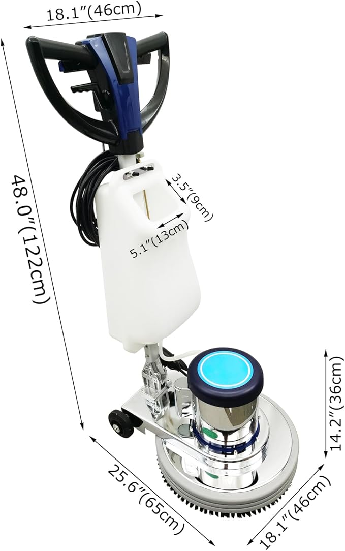 Floor Scrubber Buffer Polisher Commercial Floor Scrubber Machine 18" Tile Floor Cleaning and Polishing Machine 110V 1100W