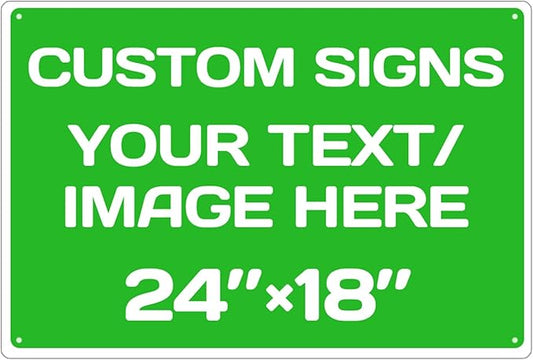 Personalized Aluminum Weatherproof Metal Sign - Multiple Sizes, Custom Text and Picture - Hazard, Garden, Custom Door Sign