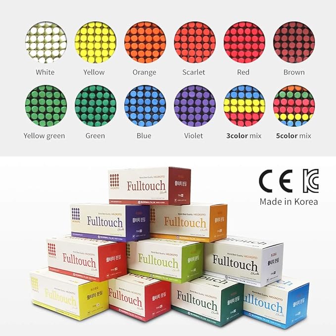Hagoromo Fulltouch Color Chalk 1 Box [72 Pcs/Red]