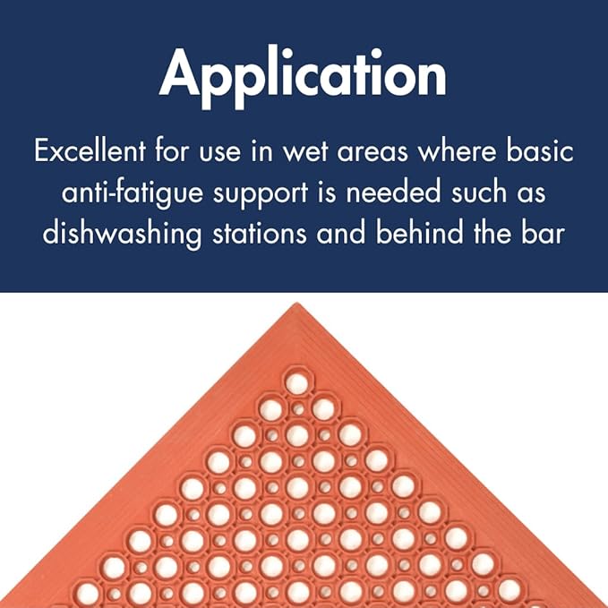 NoTrax 3' x 5' Anti-Fatigue Lightweight Restaurant Rubber Floor Mat with Drainage Holes, Beveled Edges, Non-Slip Mats, Black, T30 Competitor, T30S0035BL