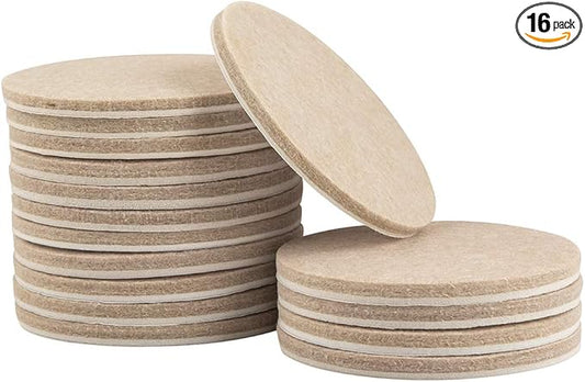 SOFTTOUCH 4723995N Heavy Duty 3 Inch Felt Furniture Pads to Protect Hardwood Floors from Scratches, Linen, 16 Count