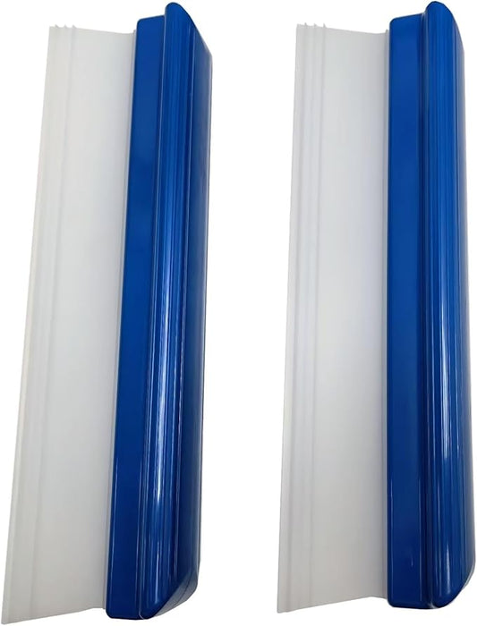 2pack 12inch Car Drying Squeegee Water Blade Universal Quick Drying Squeegee Wiper Flexible T-Bar Water Blade Silicone Squeegee for Car,Glass,Windshield,Bathroom Blue Handle